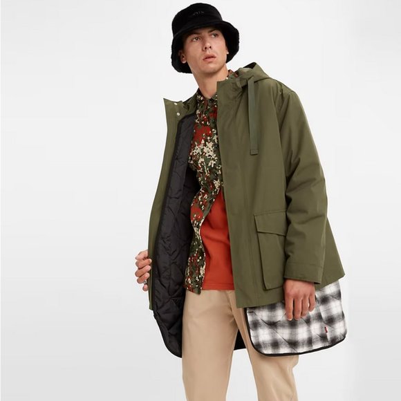 Levi's Folsom Utility Jacket in Forest Night Green NWT